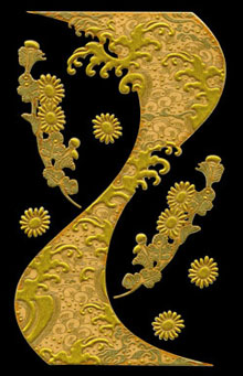 K070 wave & chrysanthemum gold